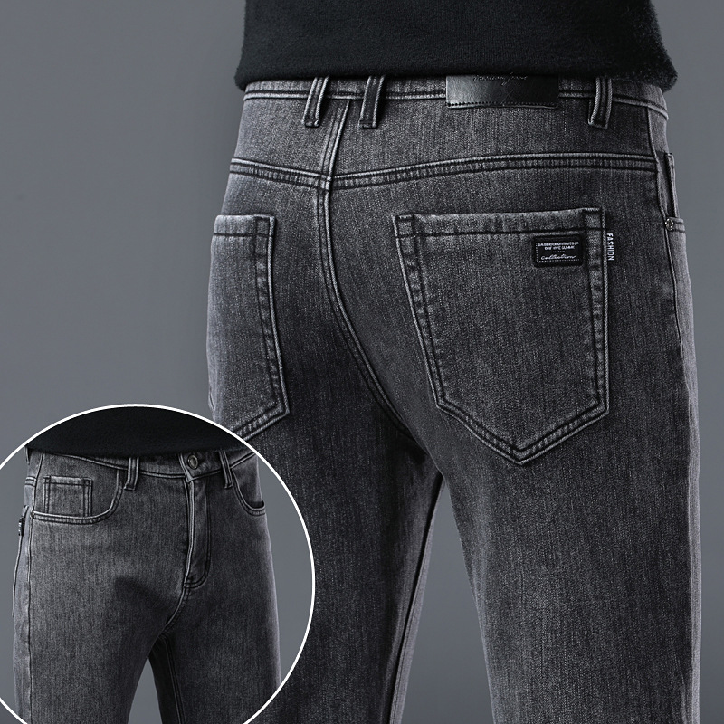 春夏薄款牛仔裤轻奢高端弹力修身直筒男士长裤子潮流百搭时尚透气