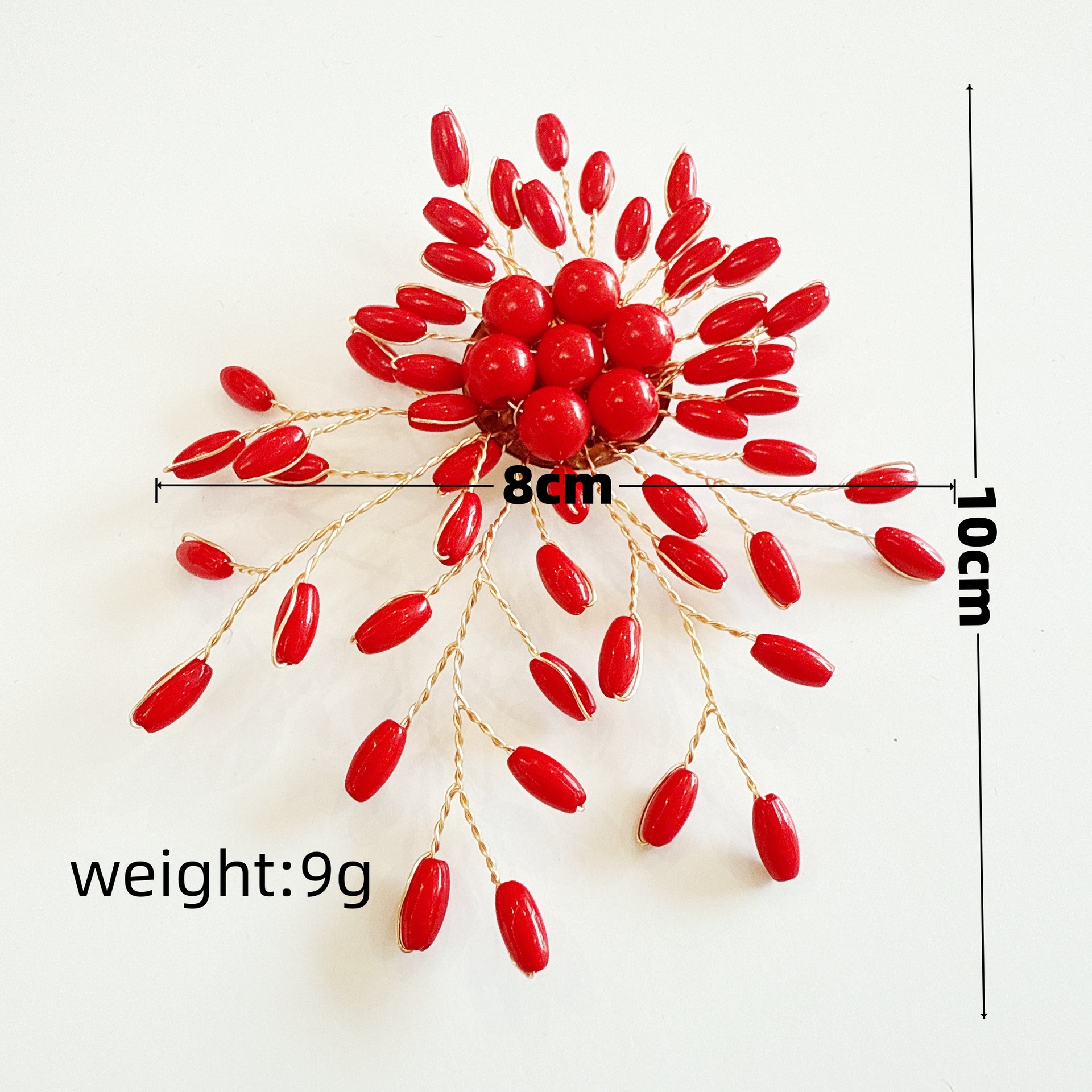 跨境轻奢高级仿珊瑚胸针胸花饰diy配饰耳环吊坠鞋花服饰辅料 批发